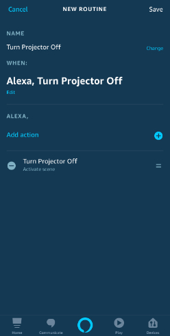 how to control projector with alexa