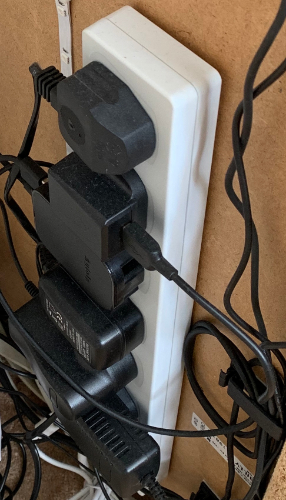 Cable Management behind tv surge protection