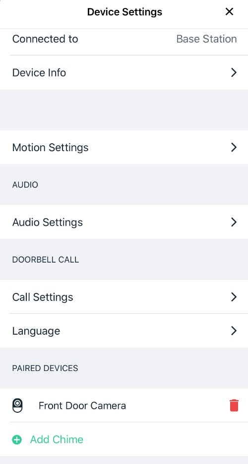 arlo doorbell settings