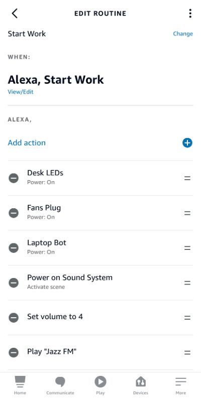 Alexa Work From Home Routine
